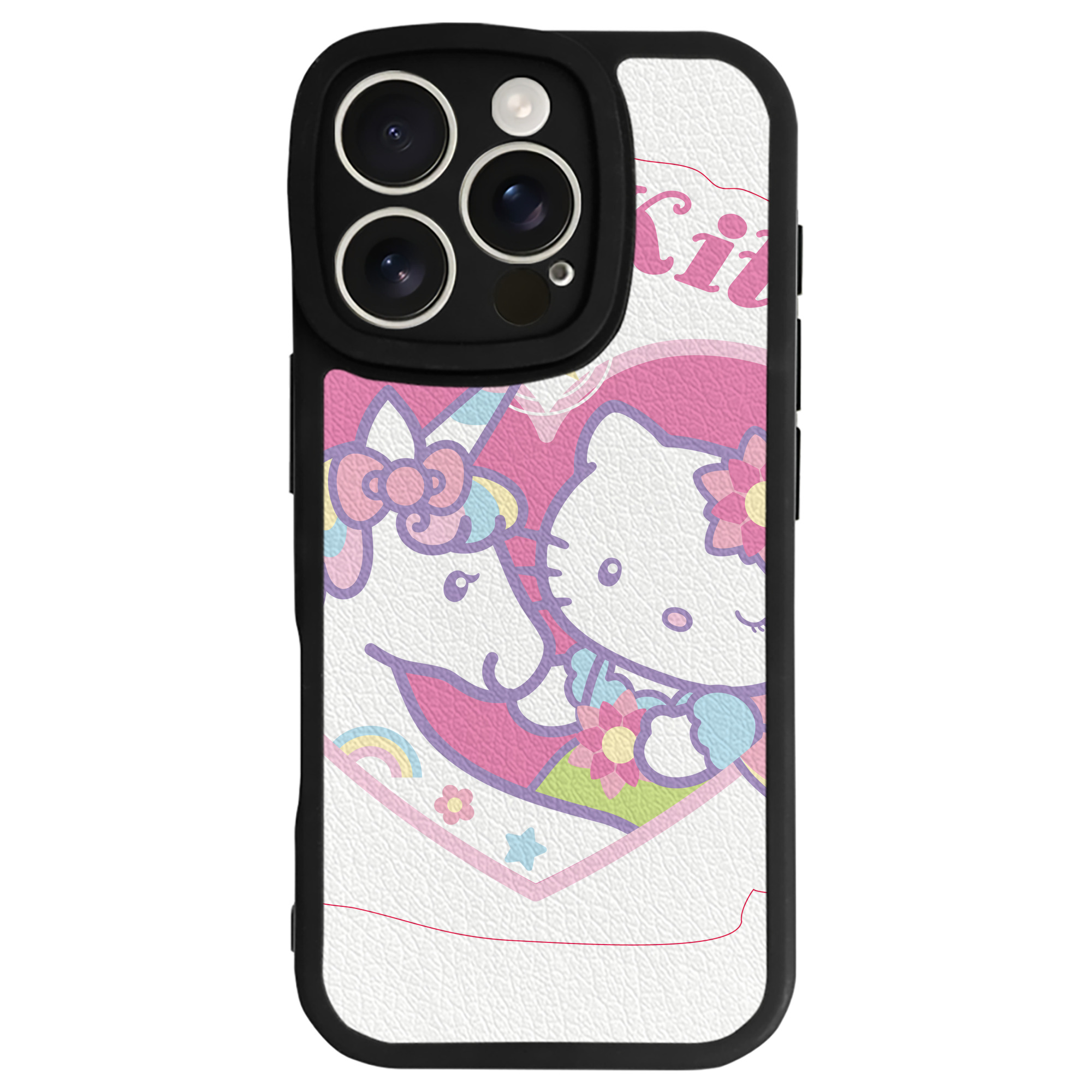 （画像用） Hello Kitty ハローキティ 【iPhone 16シリーズ対応】シリコンスマホケース（レザー調） 材質：シリコン